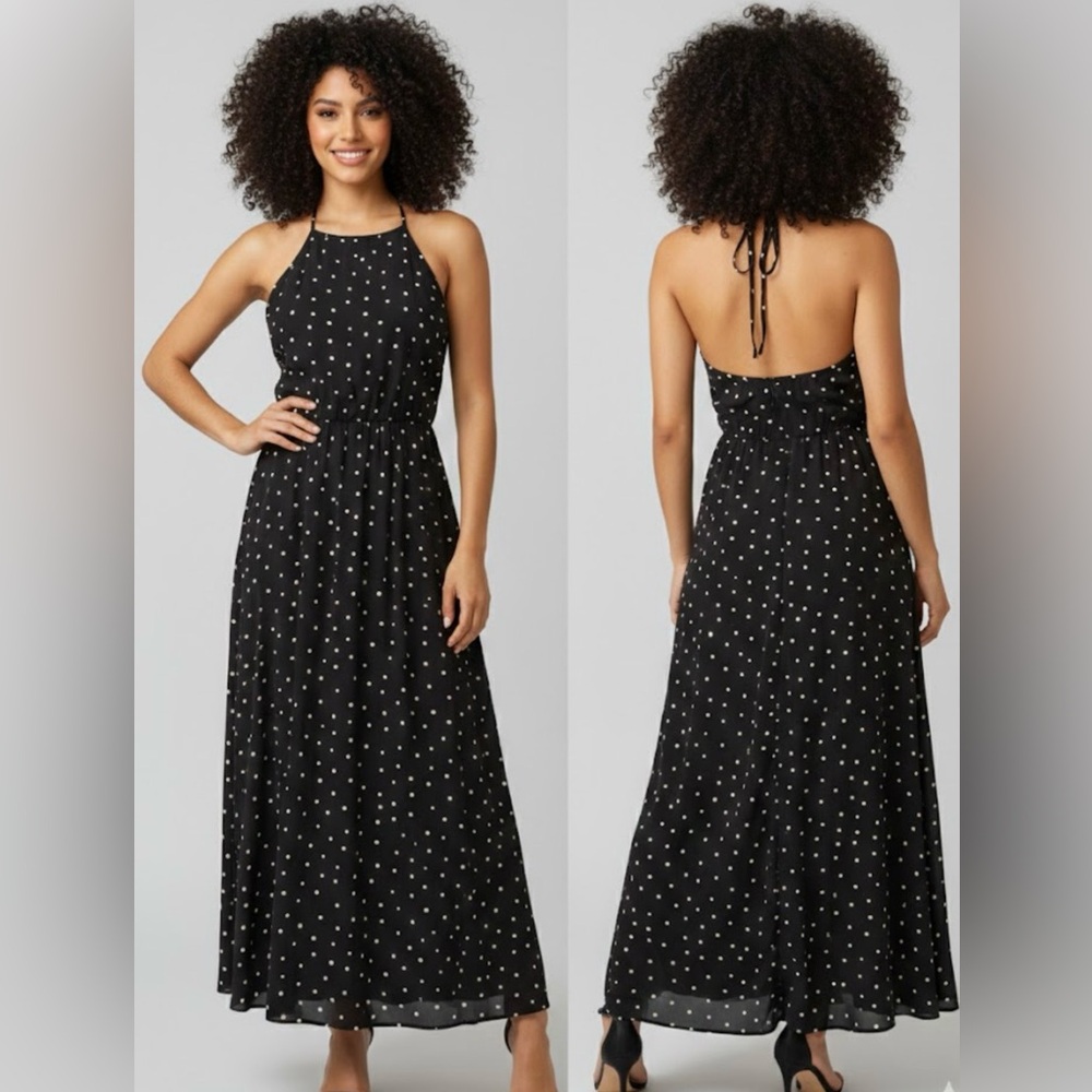Moda International Black and White Backless Dress